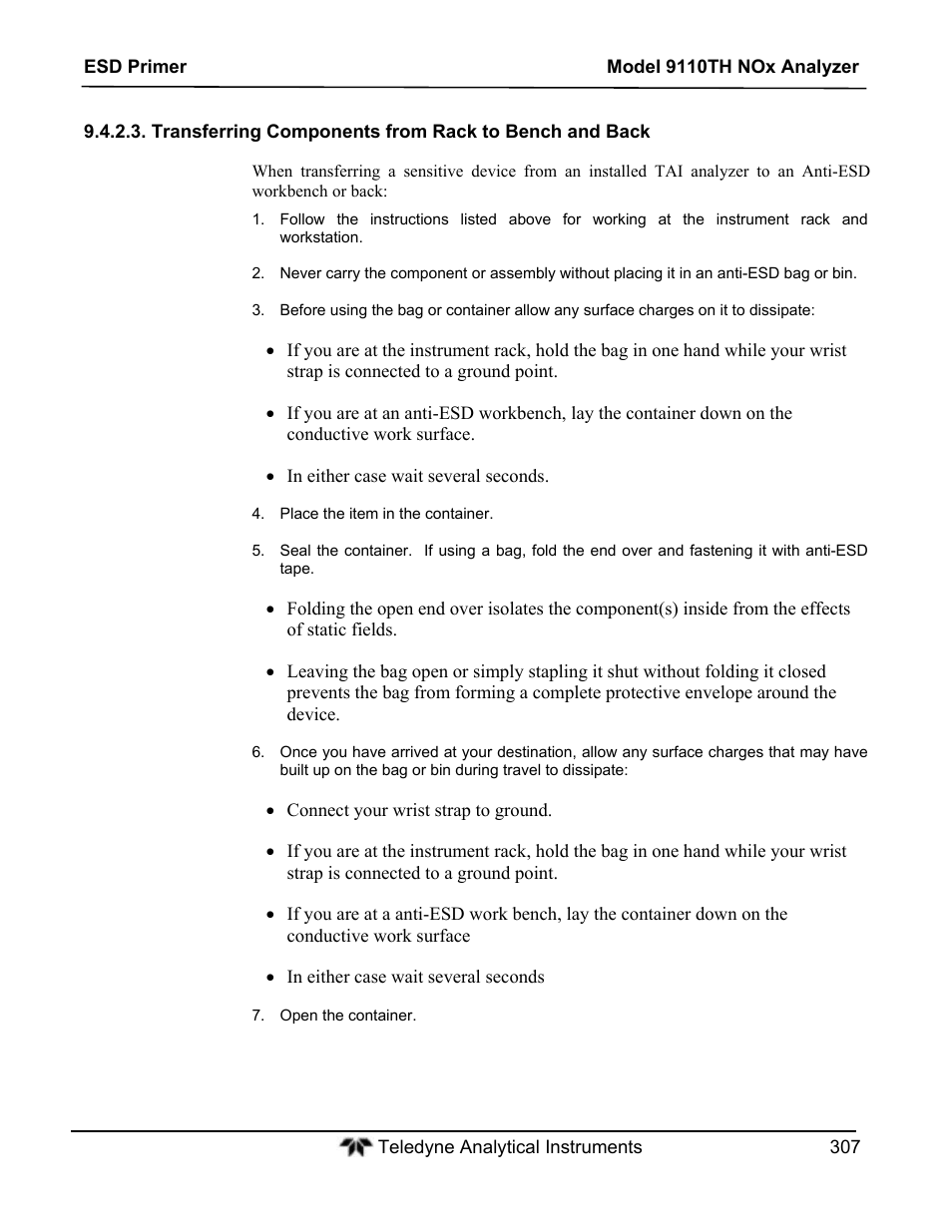 Teledyne 9110TH - Nitrogen Oxides Analyzer User Manual | Page 327 / 335