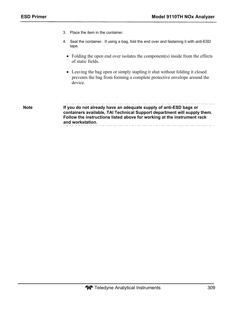 Teledyne 9110TH - Nitrogen Oxides Analyzer User Manual | Page 329 / 335