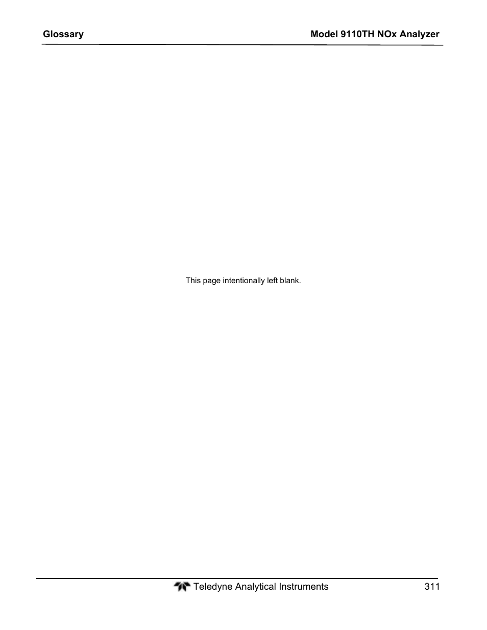 Teledyne 9110TH - Nitrogen Oxides Analyzer User Manual | Page 331 / 335
