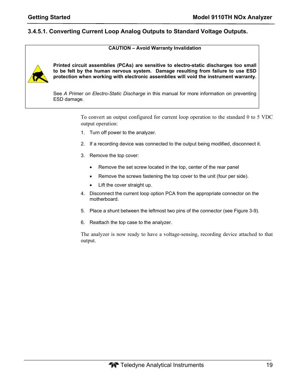 Teledyne 9110TH - Nitrogen Oxides Analyzer User Manual | Page 39 / 335
