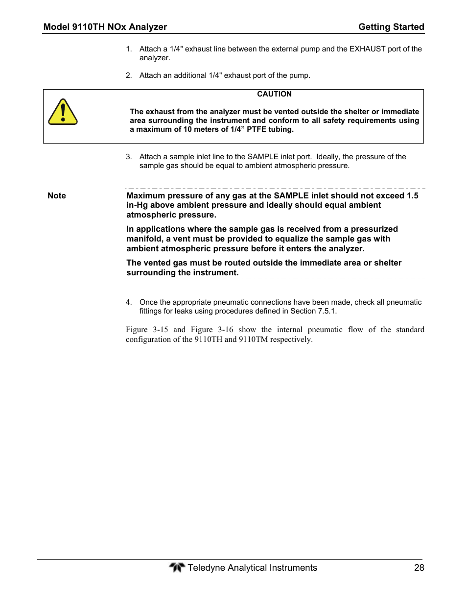 Teledyne 9110TH - Nitrogen Oxides Analyzer User Manual | Page 48 / 335