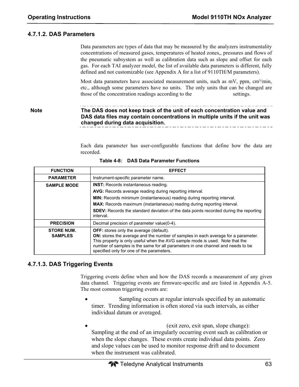 Teledyne 9110TH - Nitrogen Oxides Analyzer User Manual | Page 83 / 335