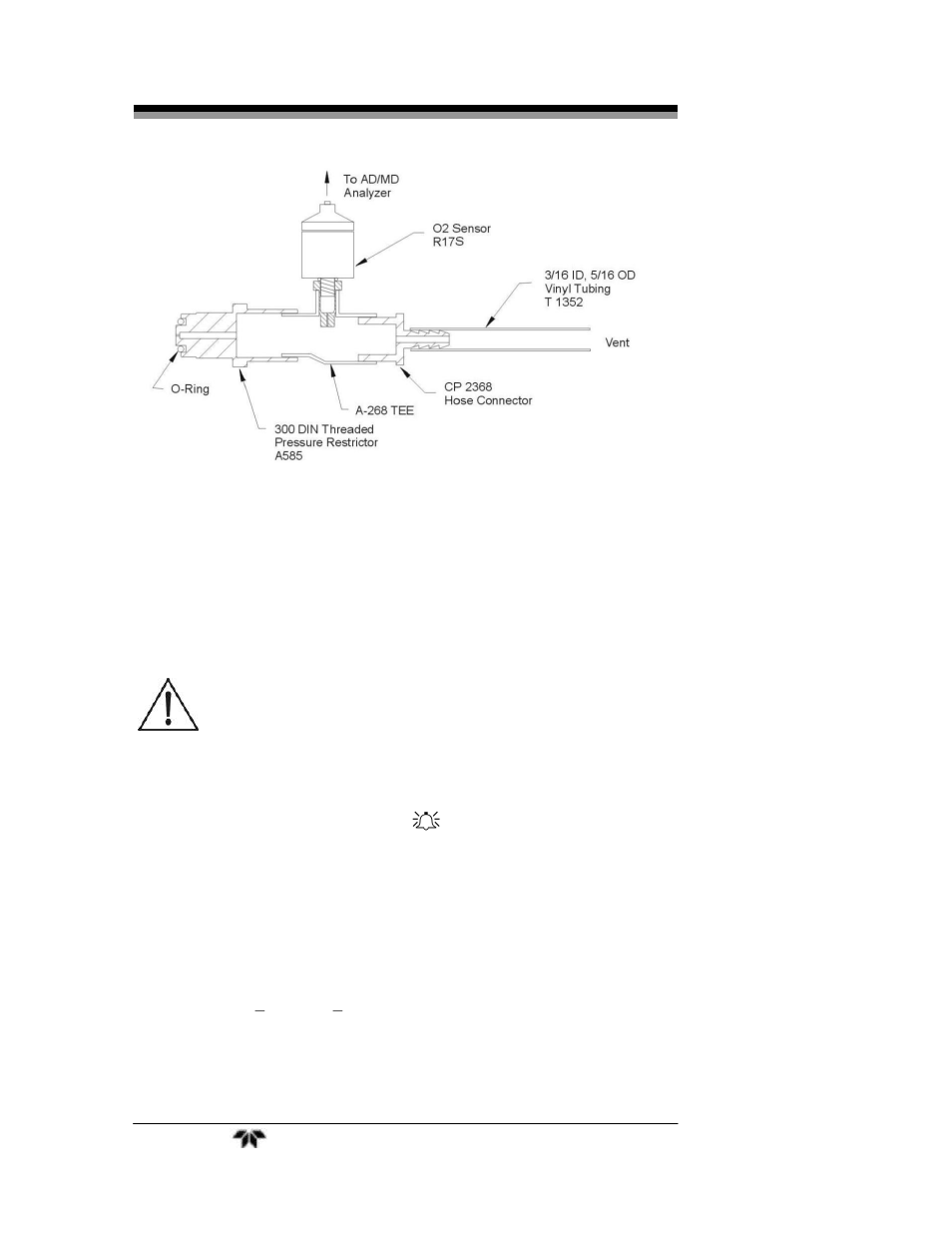 3 gas sampling/sensor issues, 1 temperature, Figure 2-11: high pressure gas sampling | Teledyne MD300 - Oxygen analyzer and monitor (Diving) User Manual | Page 24 / 39