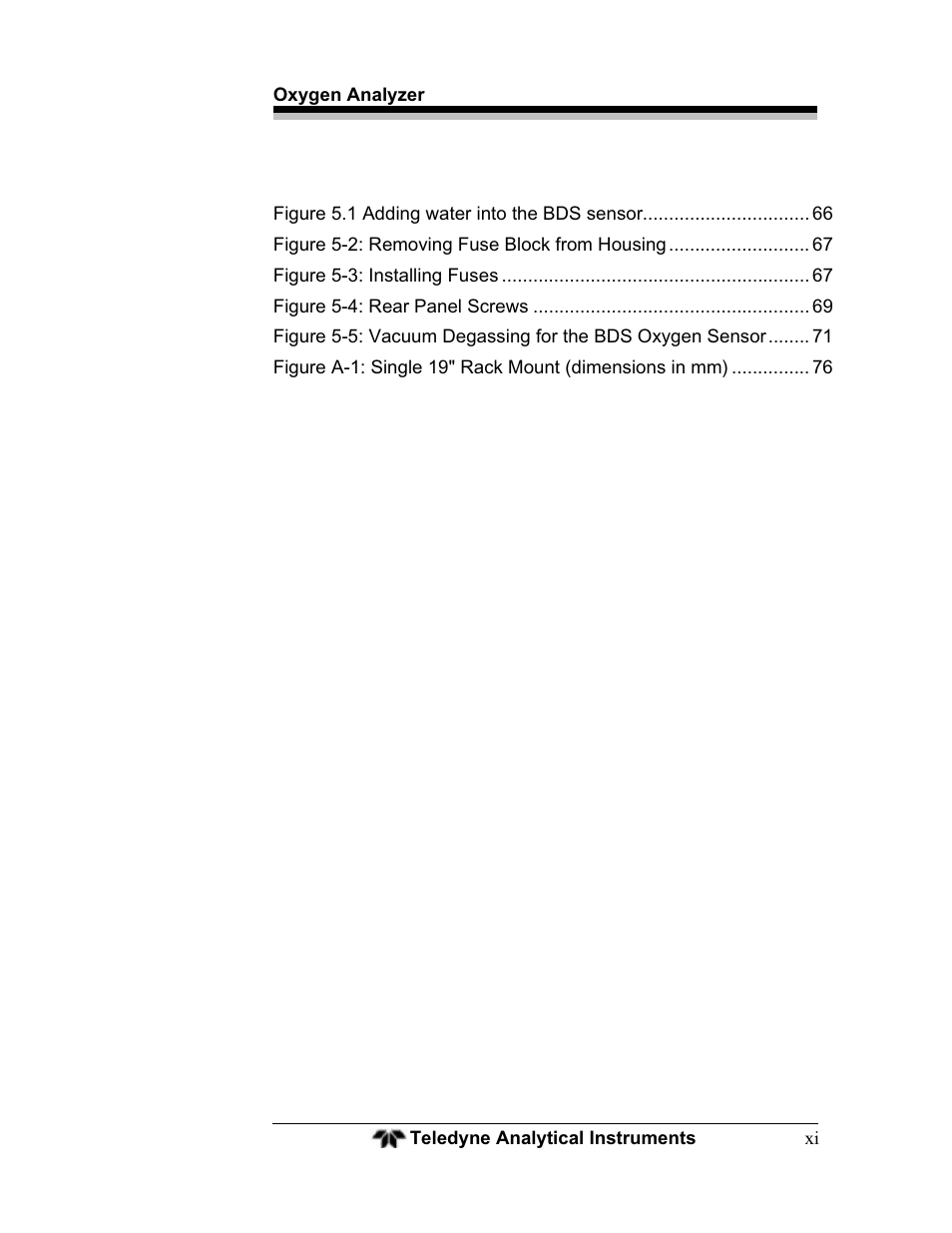 Teledyne BDS-3000 - Oxygen analyzer User Manual | Page 11 / 100