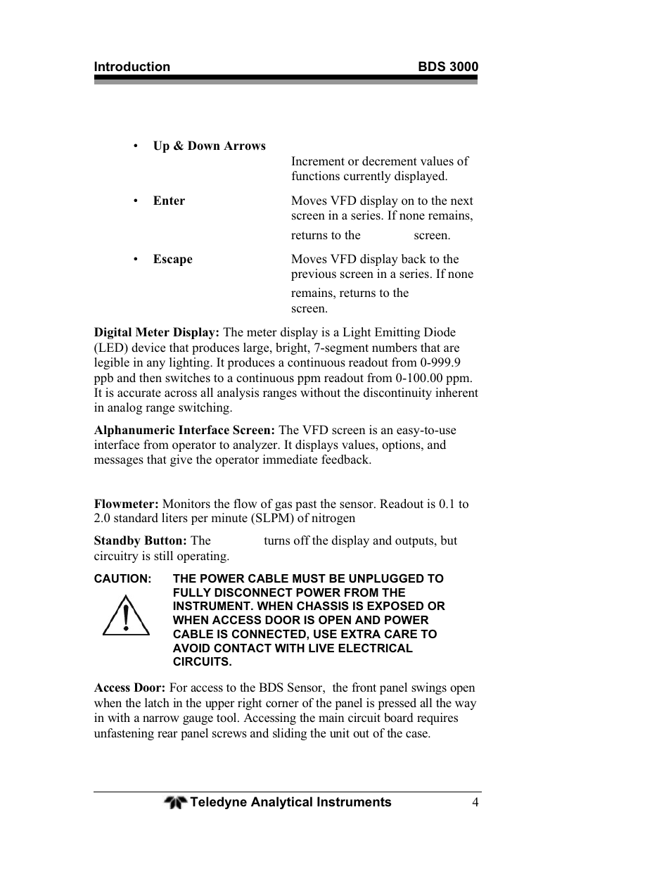 Teledyne BDS-3000 - Oxygen analyzer User Manual | Page 18 / 100