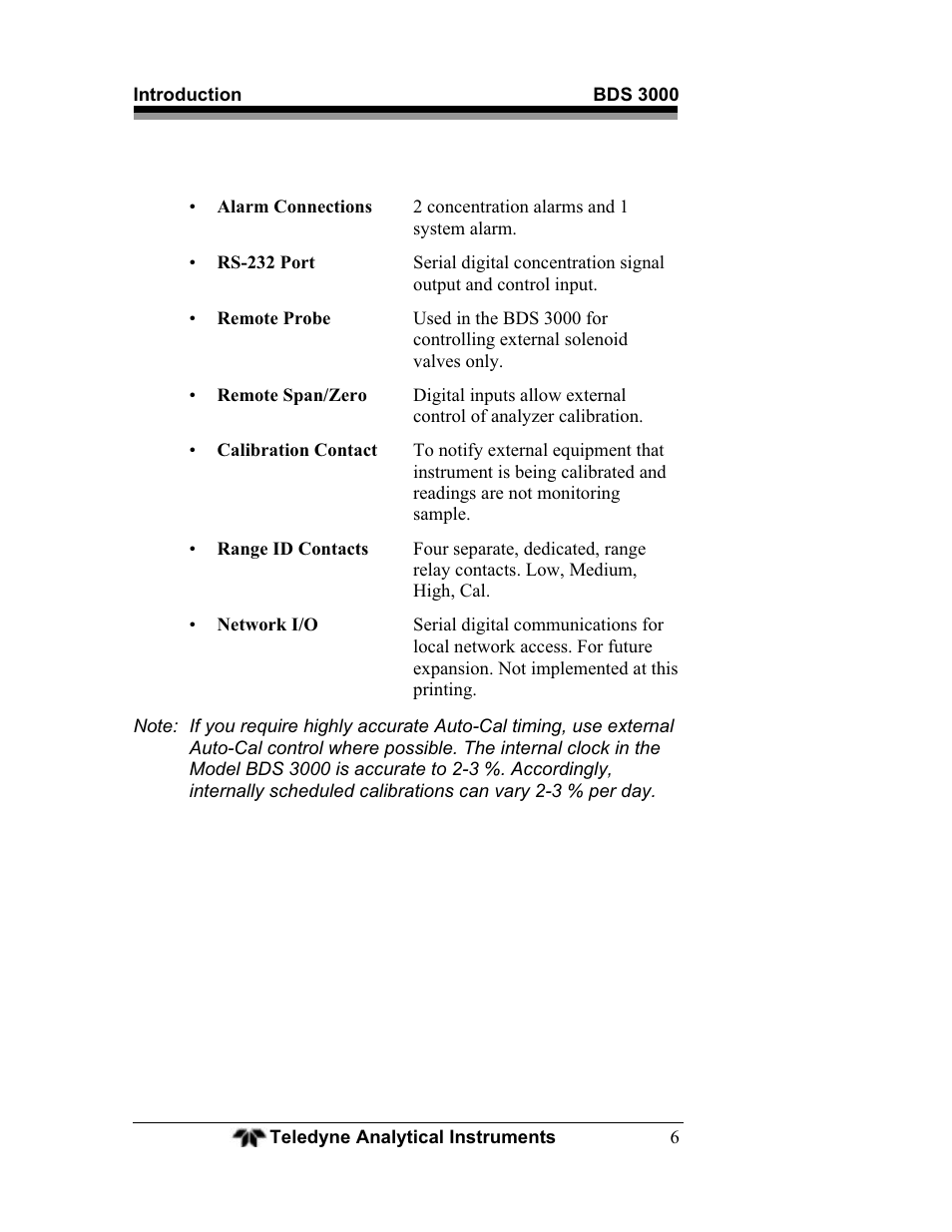 Teledyne BDS-3000 - Oxygen analyzer User Manual | Page 20 / 100