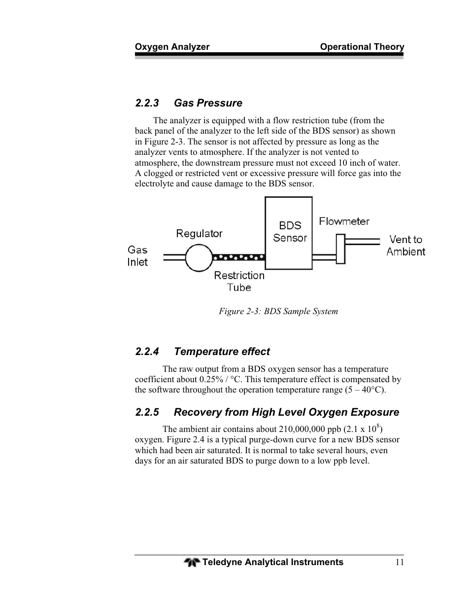 Teledyne BDS-3000 - Oxygen analyzer User Manual | Page 25 / 100