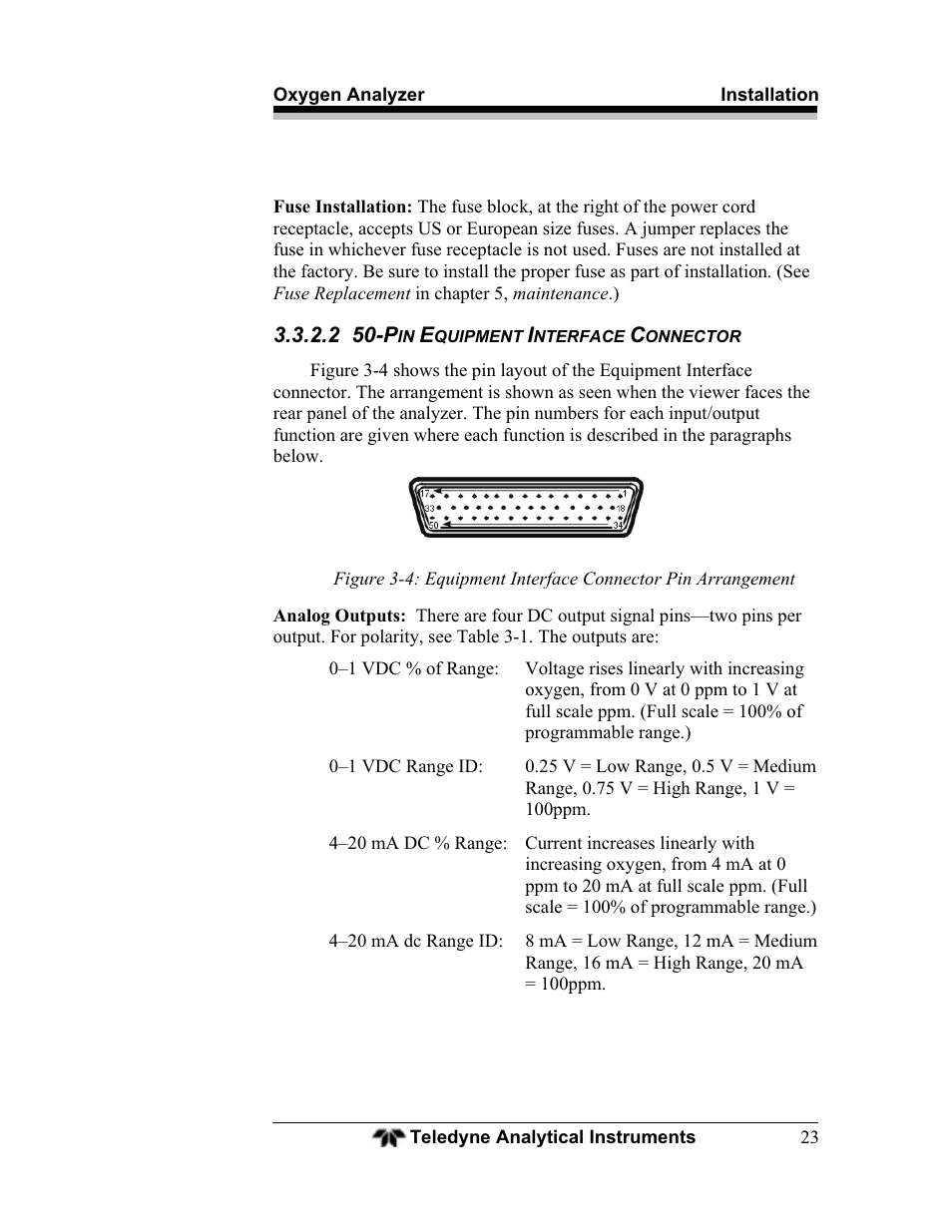 Teledyne BDS-3000 - Oxygen analyzer User Manual | Page 37 / 100