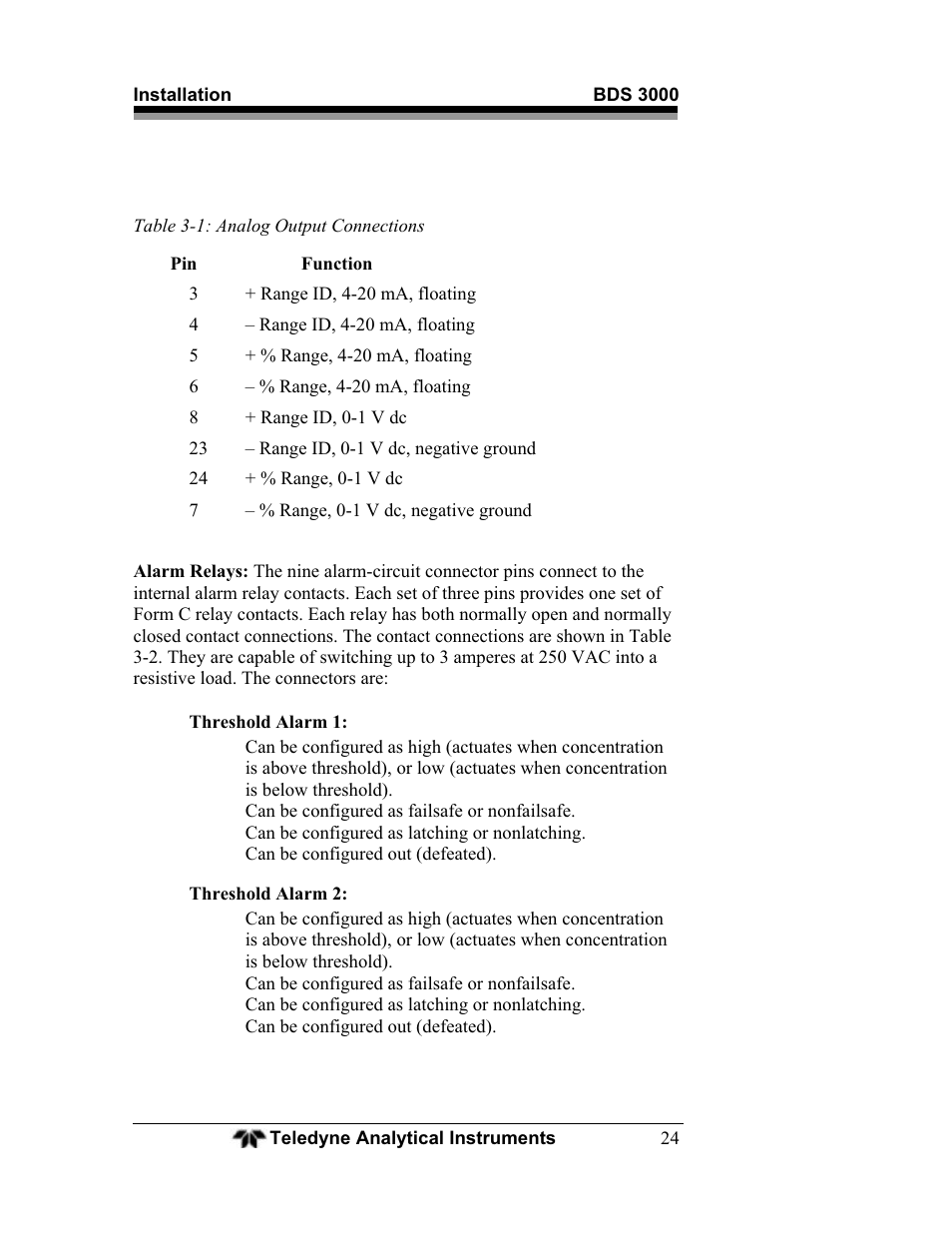 Teledyne BDS-3000 - Oxygen analyzer User Manual | Page 38 / 100