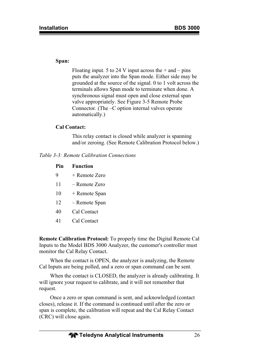 Teledyne BDS-3000 - Oxygen analyzer User Manual | Page 40 / 100