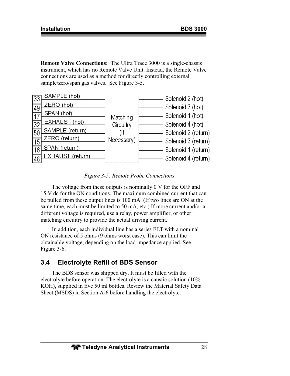 Teledyne BDS-3000 - Oxygen analyzer User Manual | Page 42 / 100