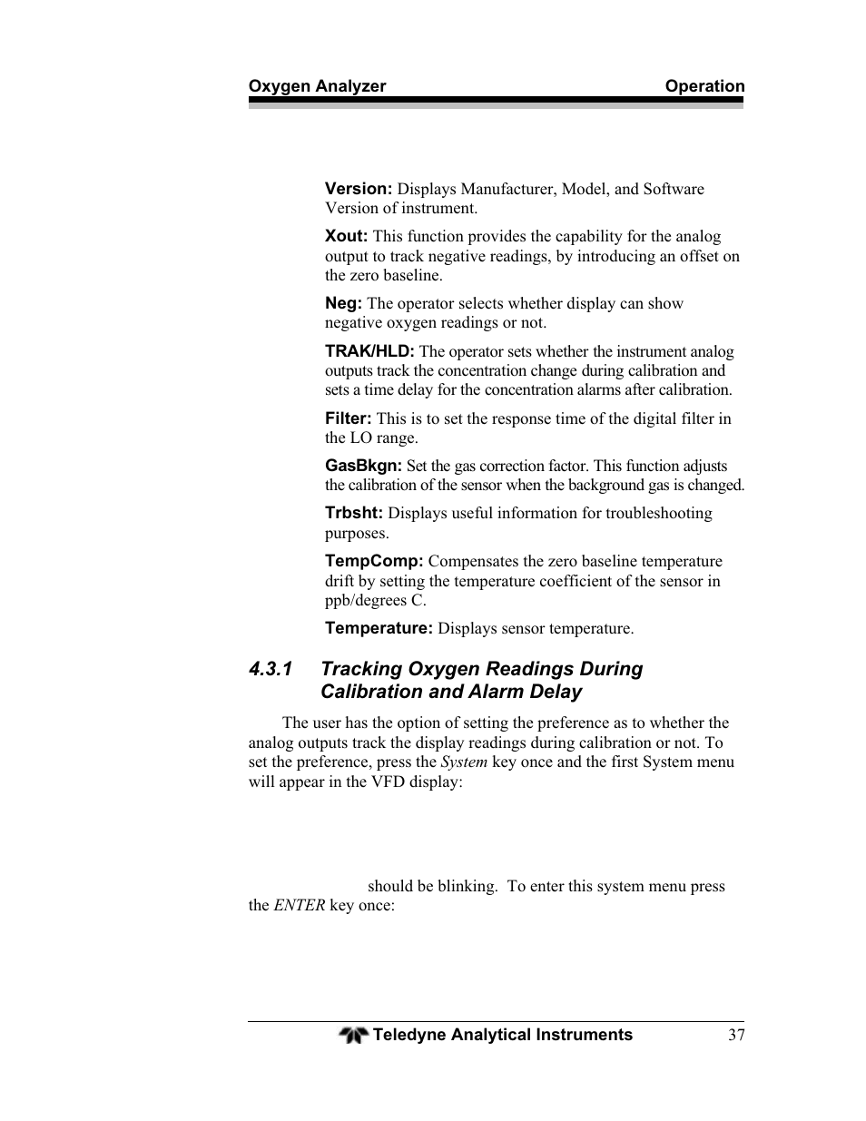 Teledyne BDS-3000 - Oxygen analyzer User Manual | Page 51 / 100