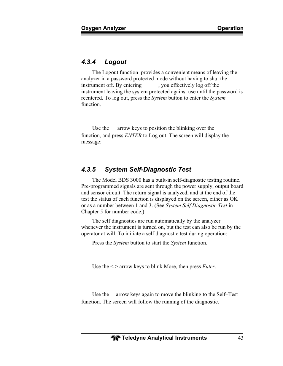 Teledyne BDS-3000 - Oxygen analyzer User Manual | Page 57 / 100