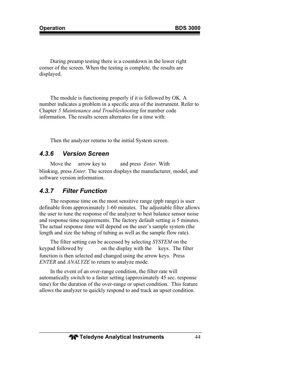 Teledyne BDS-3000 - Oxygen analyzer User Manual | Page 58 / 100