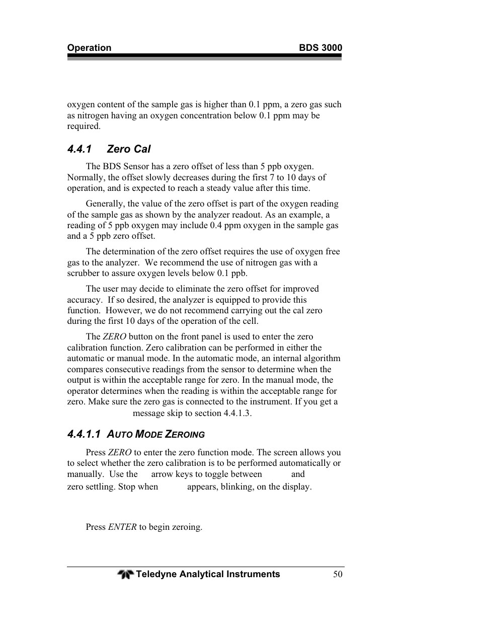 Teledyne BDS-3000 - Oxygen analyzer User Manual | Page 64 / 100