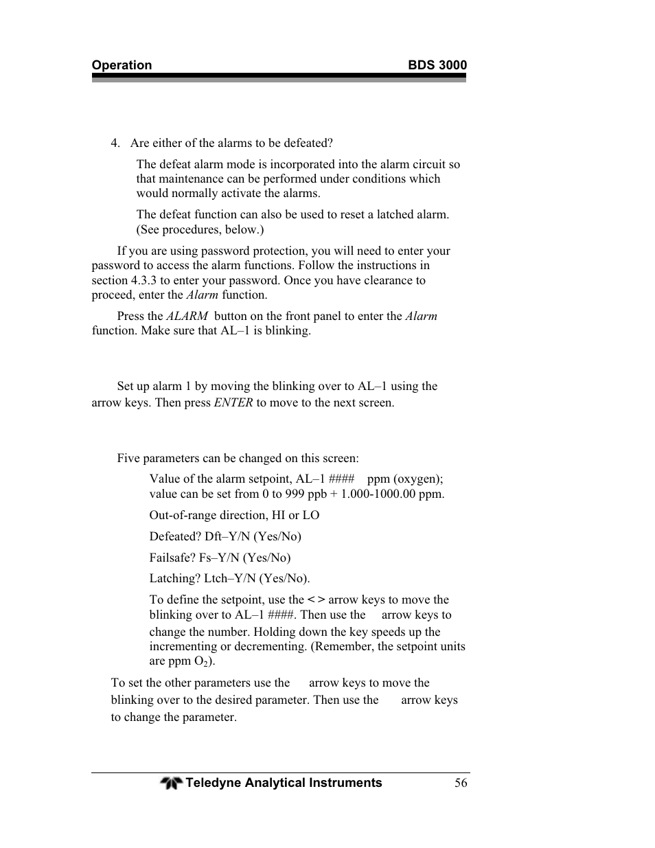 Teledyne BDS-3000 - Oxygen analyzer User Manual | Page 70 / 100