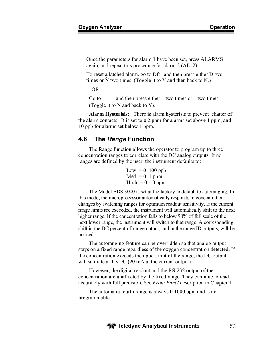 Teledyne BDS-3000 - Oxygen analyzer User Manual | Page 71 / 100