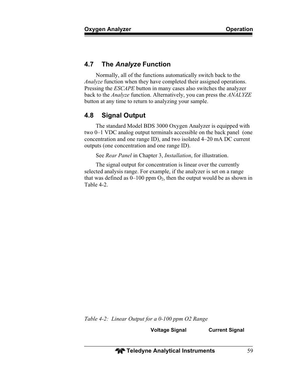 Teledyne BDS-3000 - Oxygen analyzer User Manual | Page 73 / 100