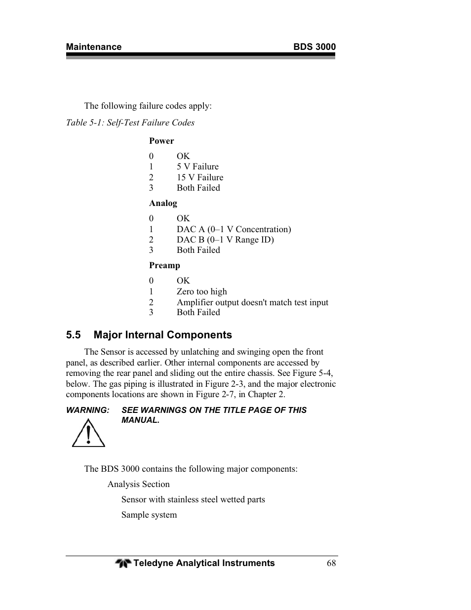 Teledyne BDS-3000 - Oxygen analyzer User Manual | Page 82 / 100