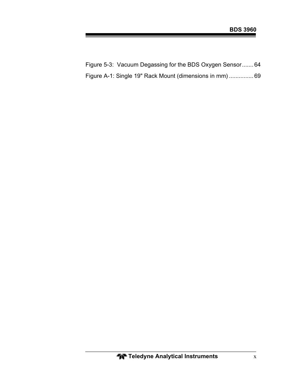 Teledyne BDS-3960 - Oxygen analyzer User Manual | Page 10 / 76