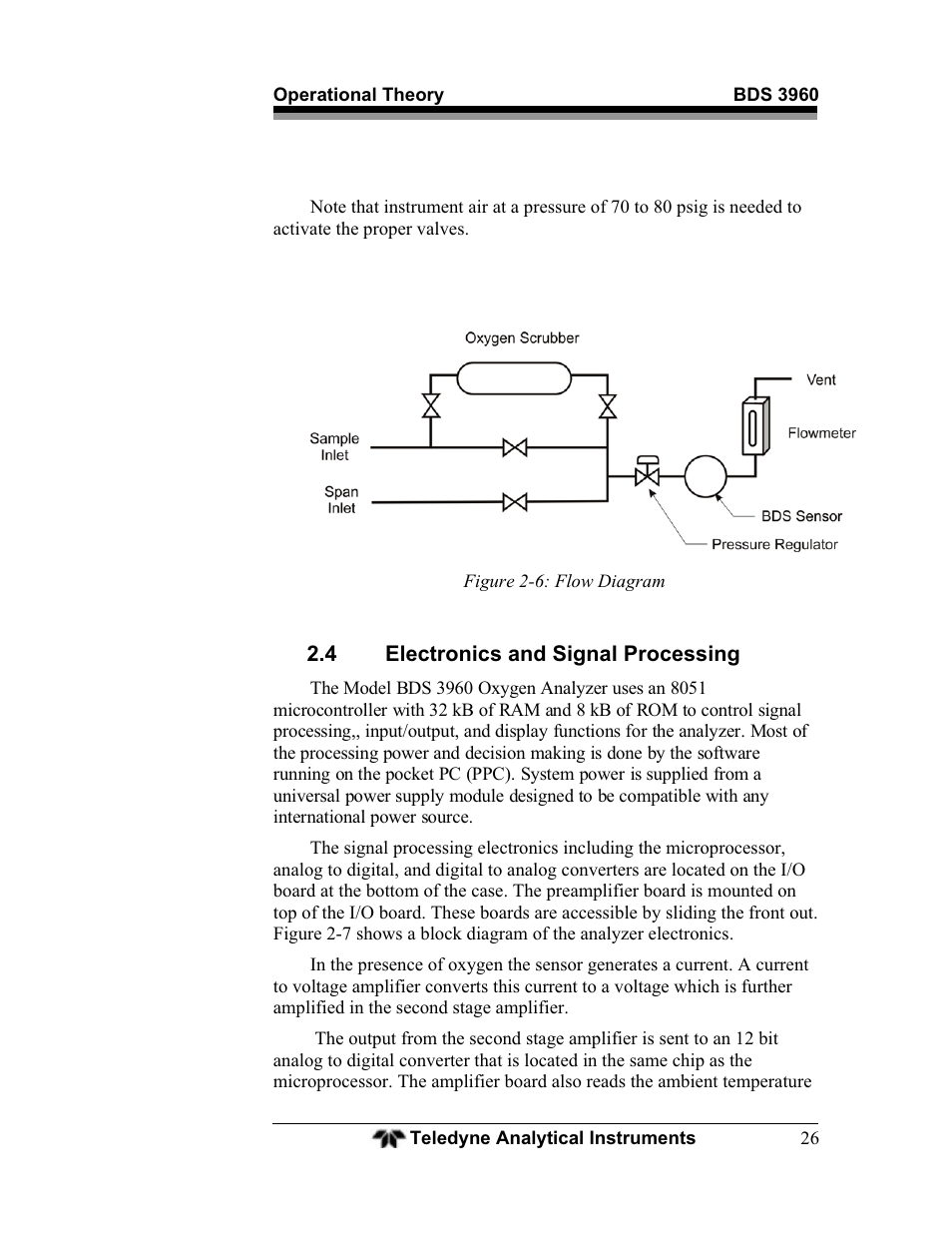 Teledyne BDS-3960 - Oxygen analyzer User Manual | Page 26 / 76