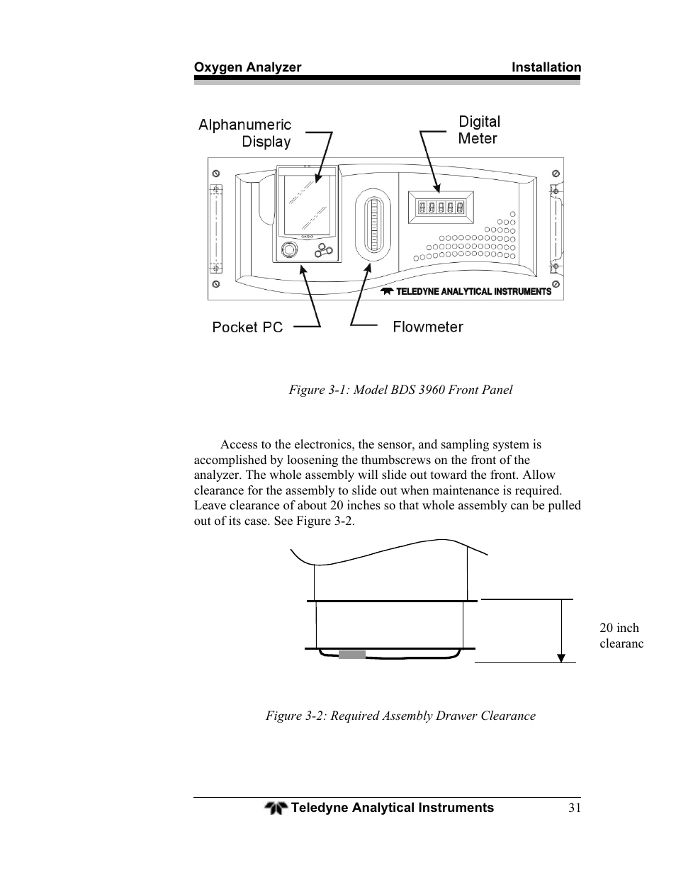 Teledyne BDS-3960 - Oxygen analyzer User Manual | Page 31 / 76