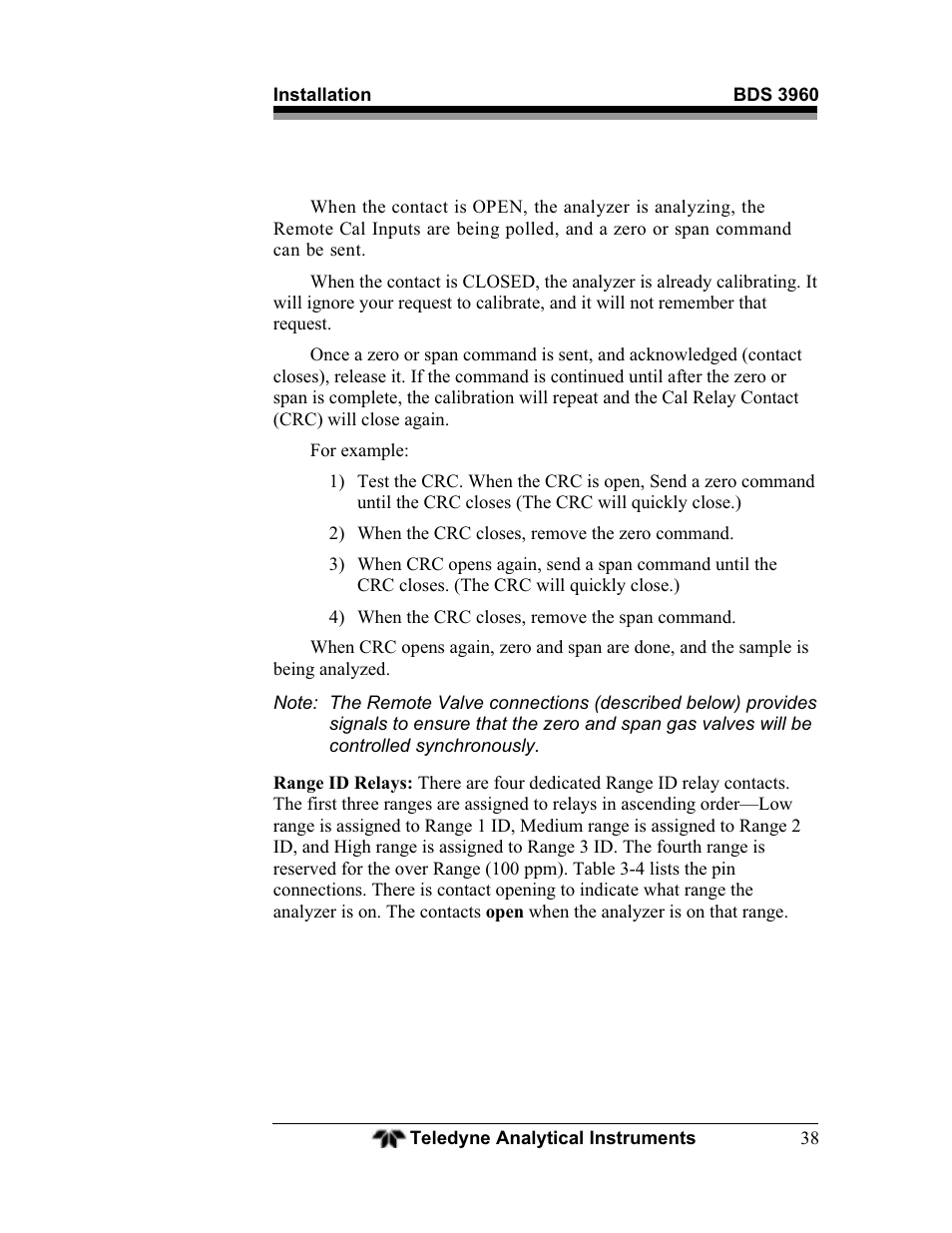 Teledyne BDS-3960 - Oxygen analyzer User Manual | Page 38 / 76