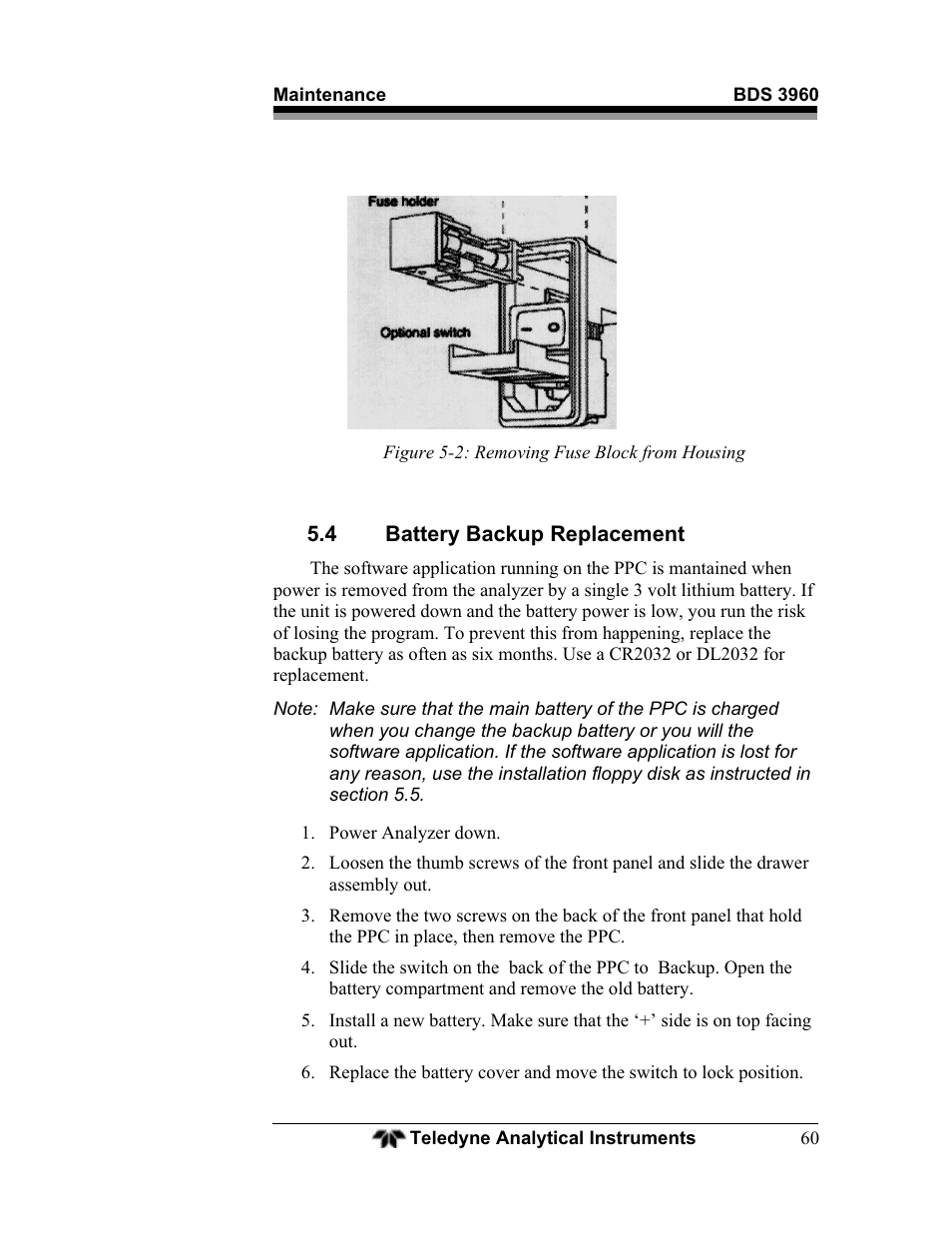 Teledyne BDS-3960 - Oxygen analyzer User Manual | Page 60 / 76