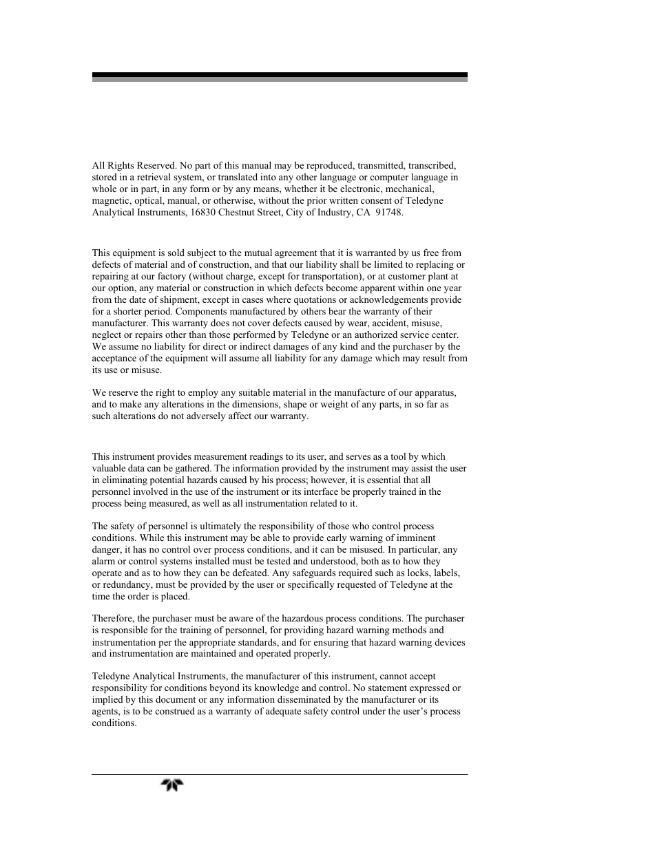 Teledyne GC-Pro/FID - Gas Chromatograph User Manual | Page 2 / 121