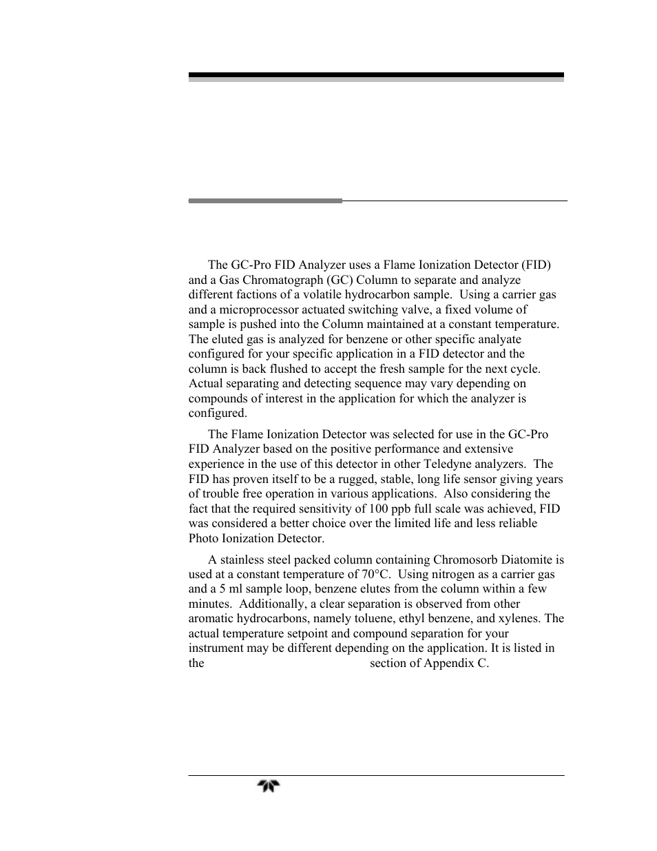 Operational theory | Teledyne GC-Pro/FID - Gas Chromatograph User Manual | Page 21 / 121