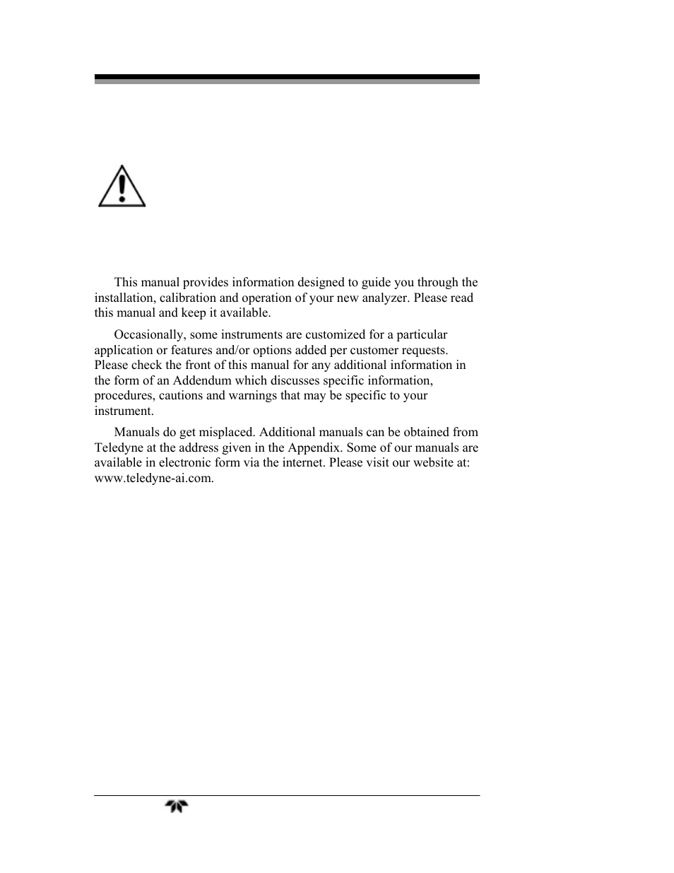 Teledyne GC-Pro/FID - Gas Chromatograph User Manual | Page 4 / 121