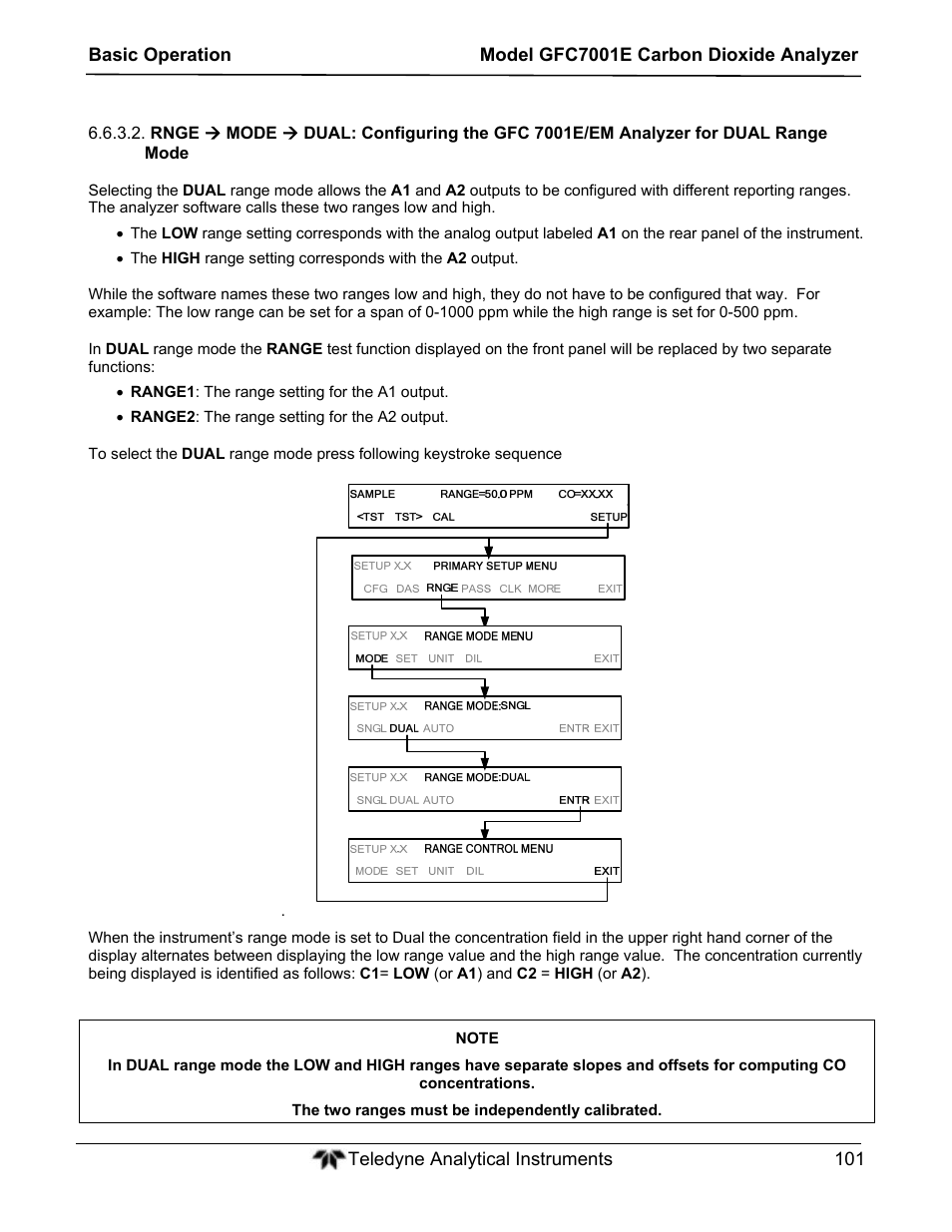 Teledyne GFC-7001E - Trace CO Analyzer User Manual | Page 101 / 321