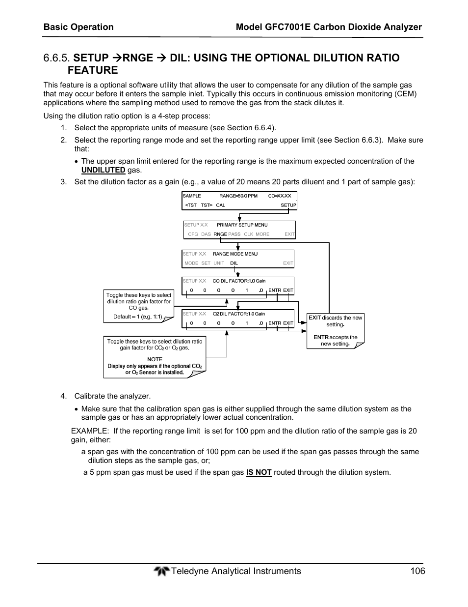 Teledyne GFC-7001E - Trace CO Analyzer User Manual | Page 106 / 321