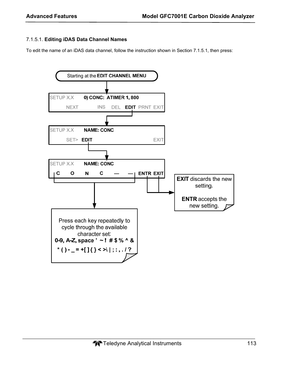 Teledyne GFC-7001E - Trace CO Analyzer User Manual | Page 113 / 321
