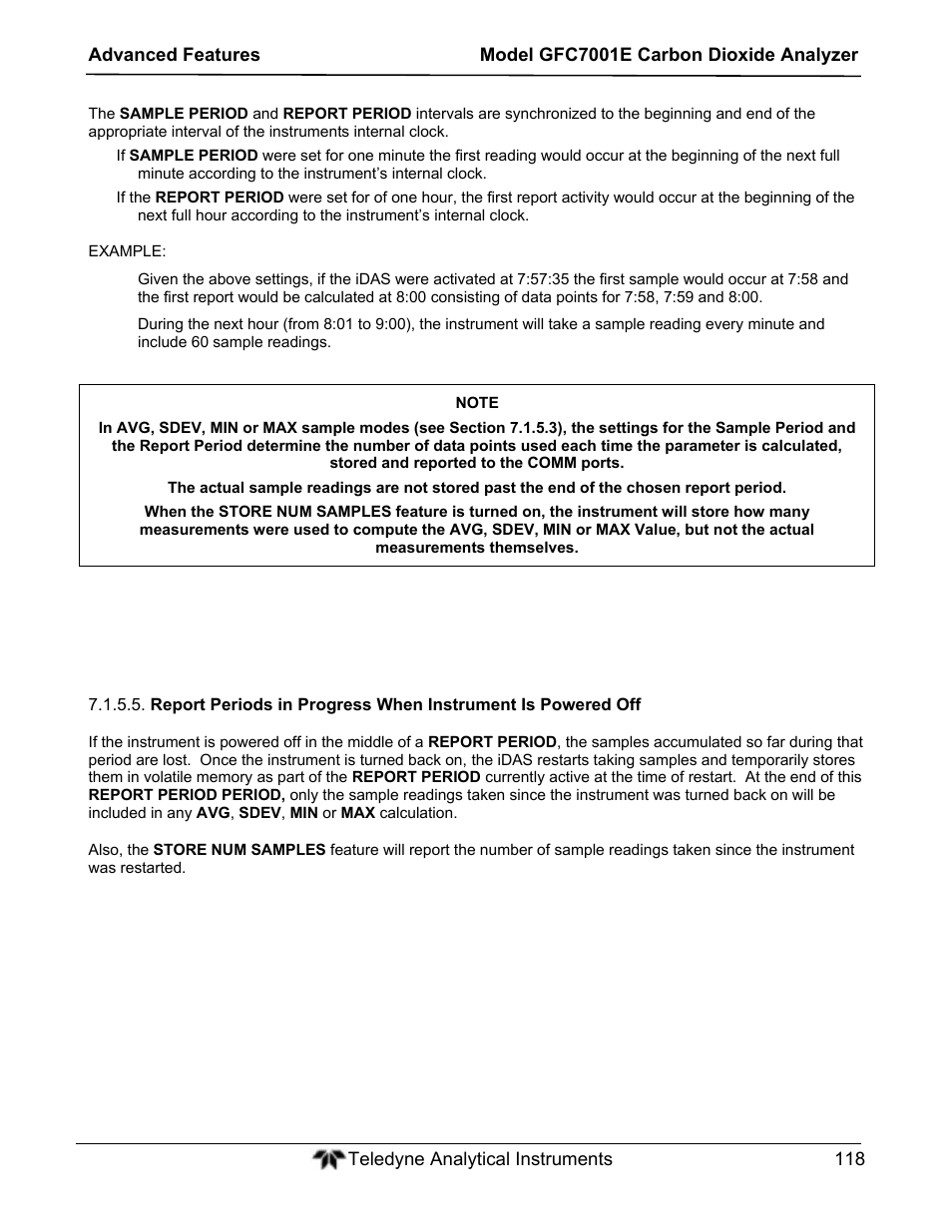 Teledyne GFC-7001E - Trace CO Analyzer User Manual | Page 118 / 321