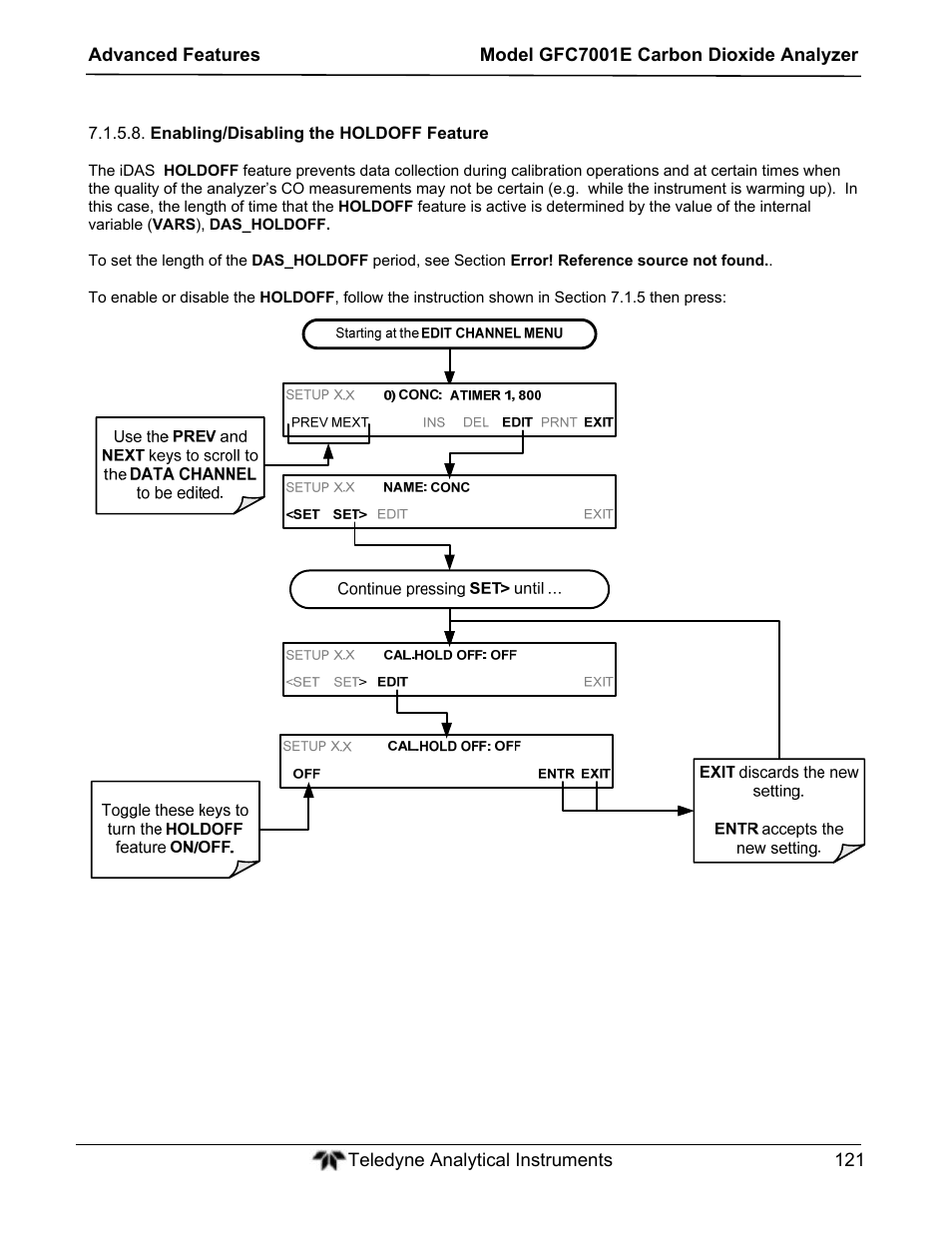 Teledyne GFC-7001E - Trace CO Analyzer User Manual | Page 121 / 321