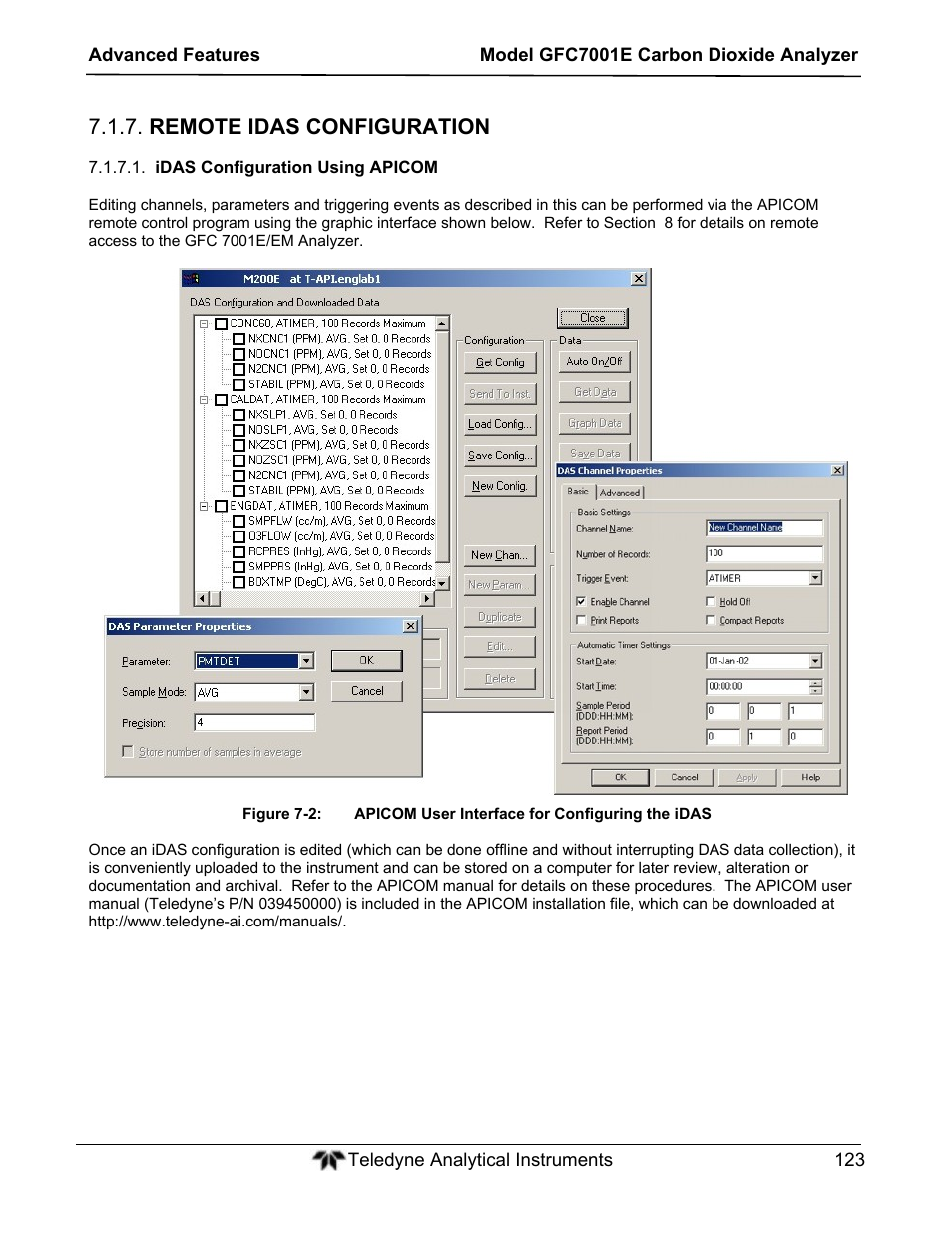 Remote idas configuration | Teledyne GFC-7001E - Trace CO Analyzer User Manual | Page 123 / 321