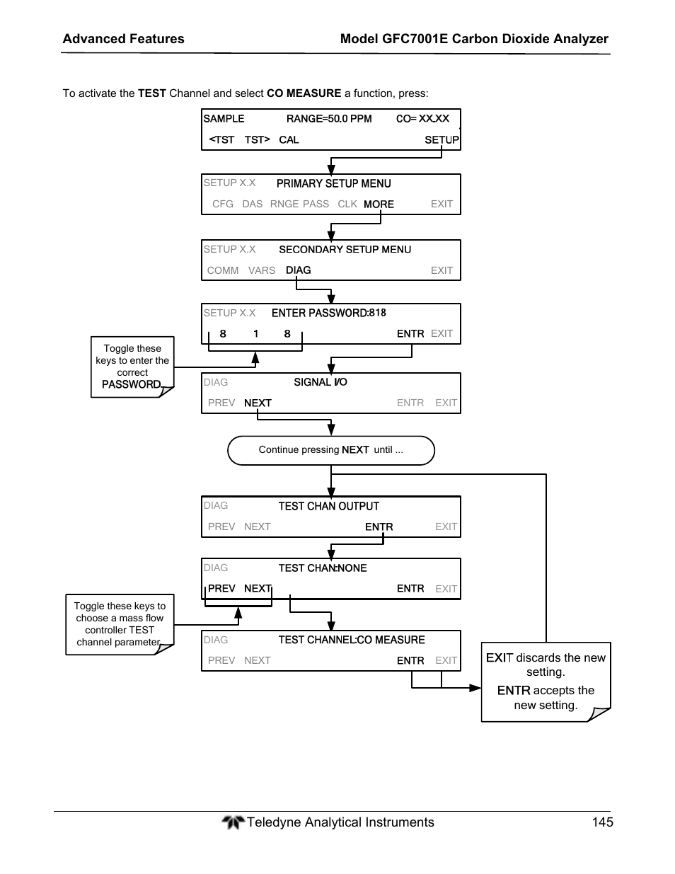 Teledyne GFC-7001E - Trace CO Analyzer User Manual | Page 145 / 321