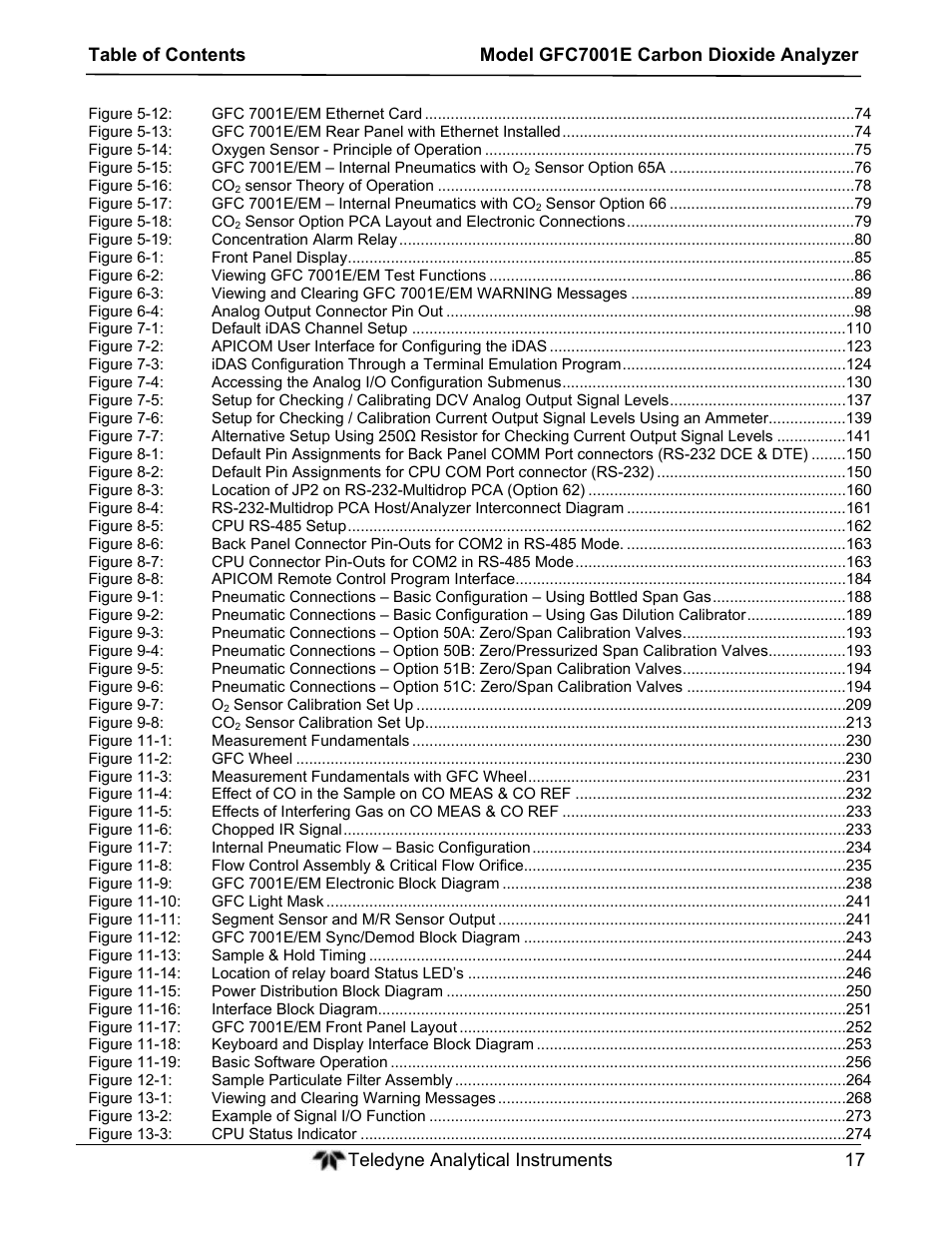 Teledyne GFC-7001E - Trace CO Analyzer User Manual | Page 17 / 321
