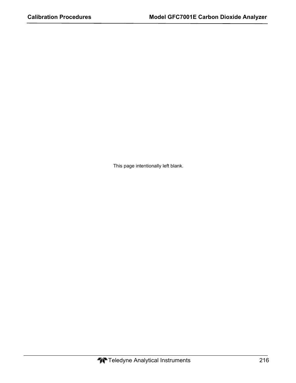 Teledyne GFC-7001E - Trace CO Analyzer User Manual | Page 216 / 321