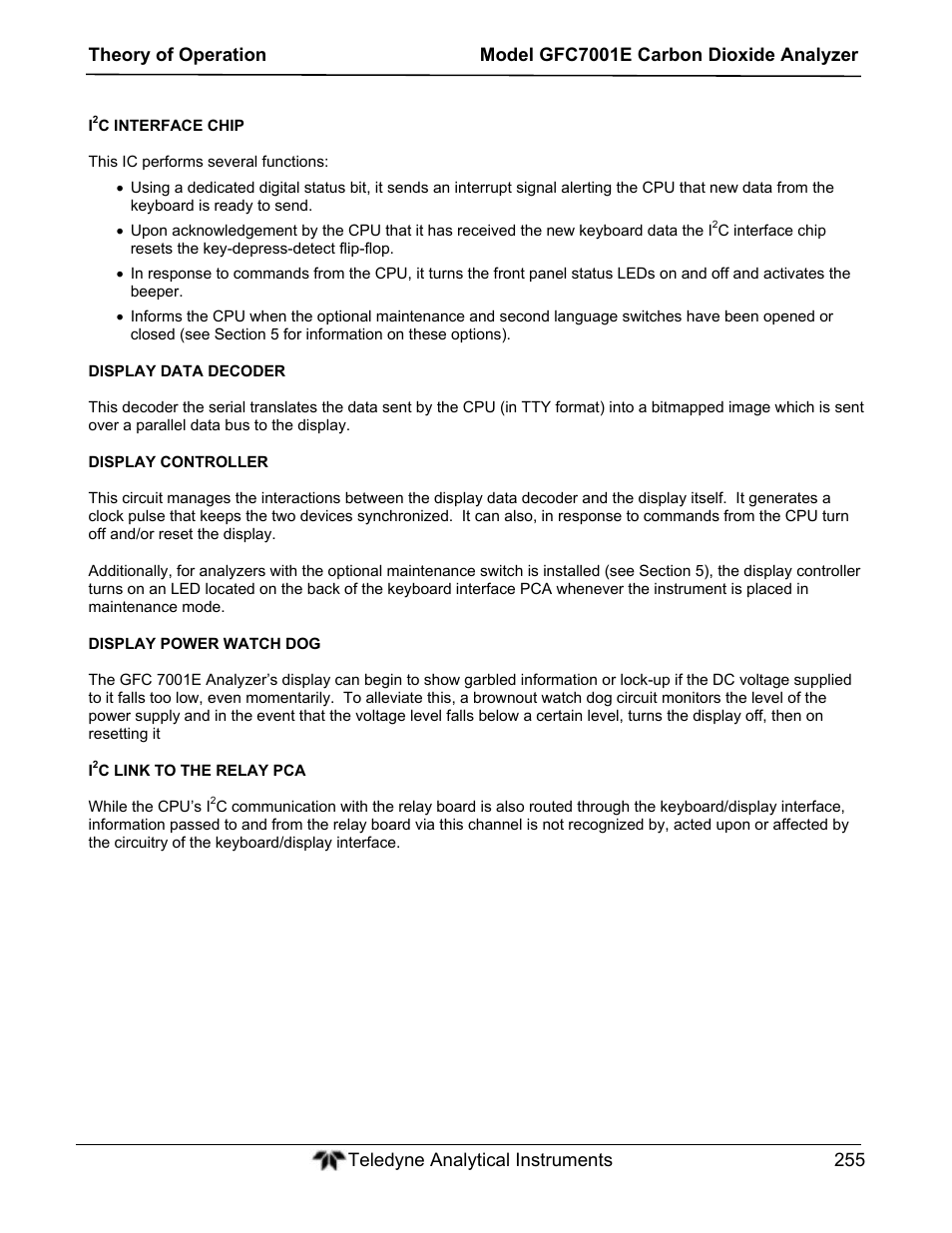 Teledyne GFC-7001E - Trace CO Analyzer User Manual | Page 255 / 321