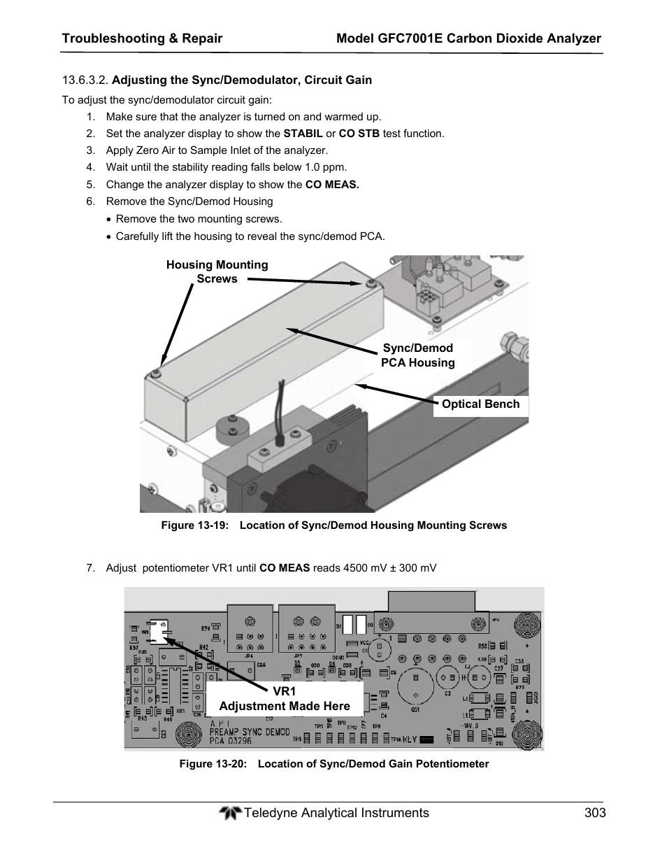 Teledyne GFC-7001E - Trace CO Analyzer User Manual | Page 303 / 321