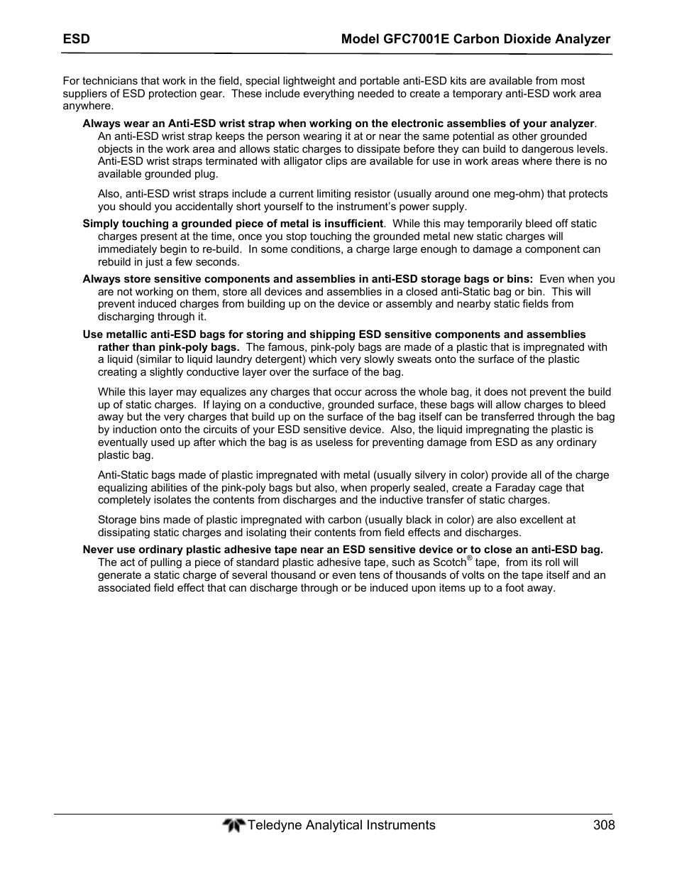 Teledyne GFC-7001E - Trace CO Analyzer User Manual | Page 308 / 321