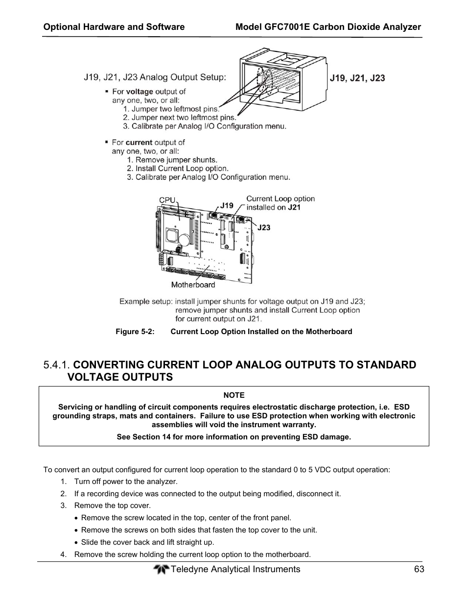 Teledyne GFC-7001E - Trace CO Analyzer User Manual | Page 63 / 321