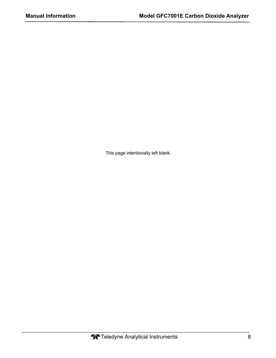Teledyne GFC-7001E - Trace CO Analyzer User Manual | Page 8 / 321