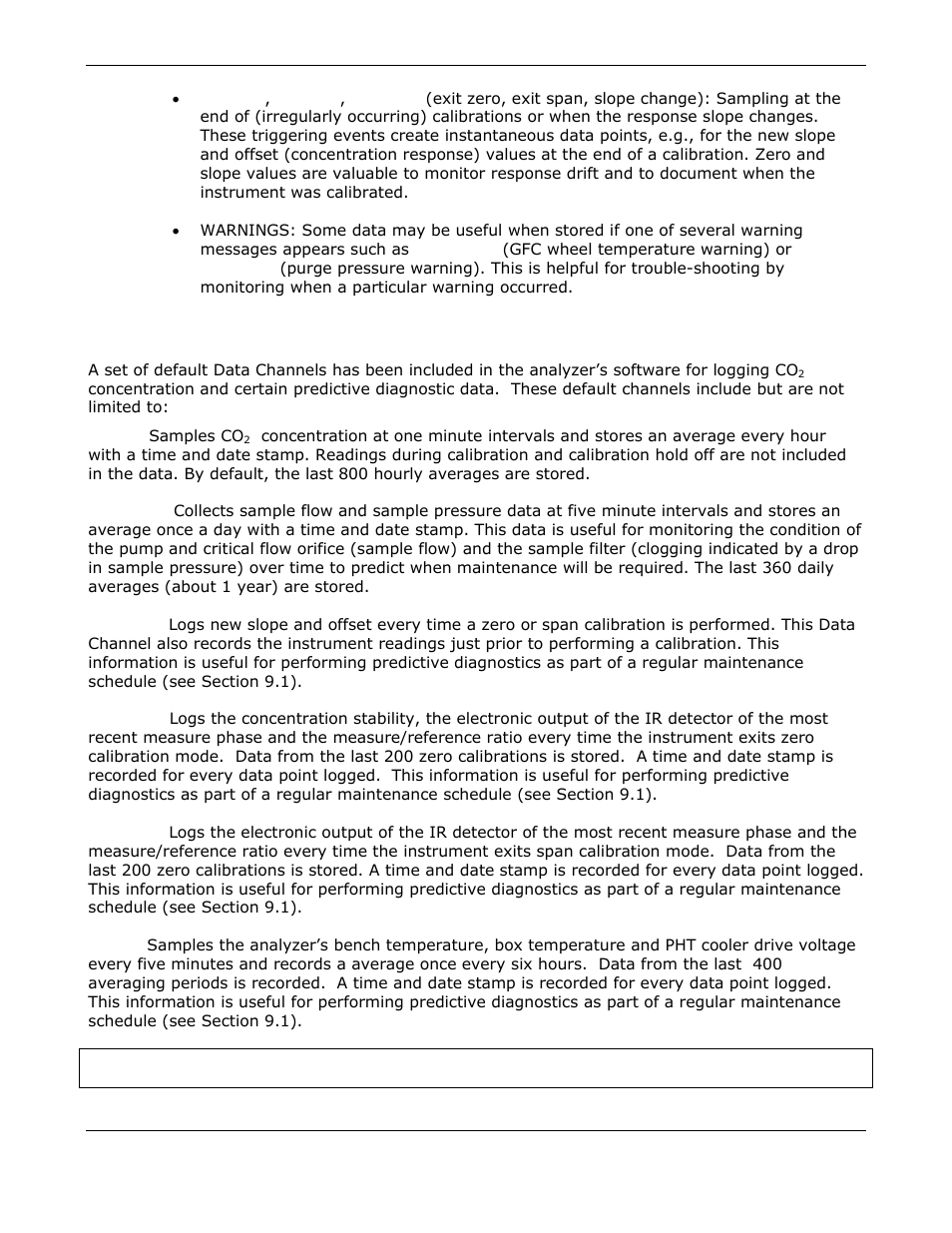 Default idas channels | Teledyne GFC-7000E - Trace CO2 Analyzer User Manual | Page 110 / 265