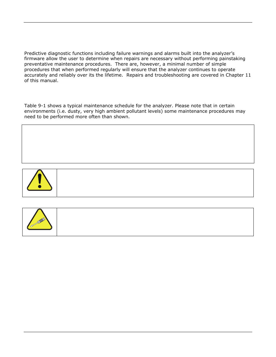 Maintenance schedule & procedures, Maintenance schedule | Teledyne GFC-7000E - Trace CO2 Analyzer User Manual | Page 156 / 265