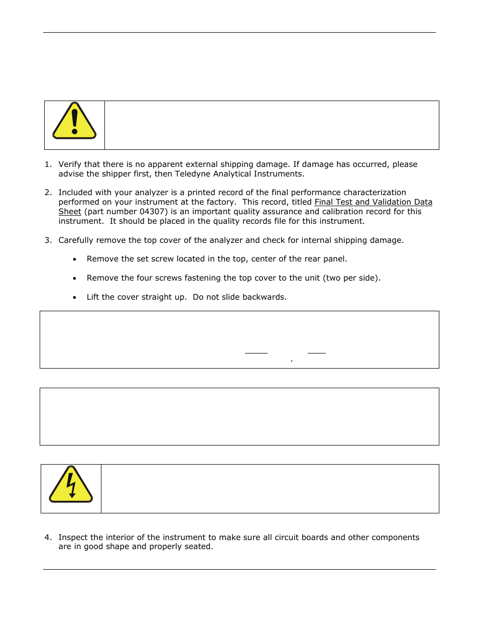 Getting started, Unpacking and initial set up | Teledyne GFC-7000E - Trace CO2 Analyzer User Manual | Page 20 / 265