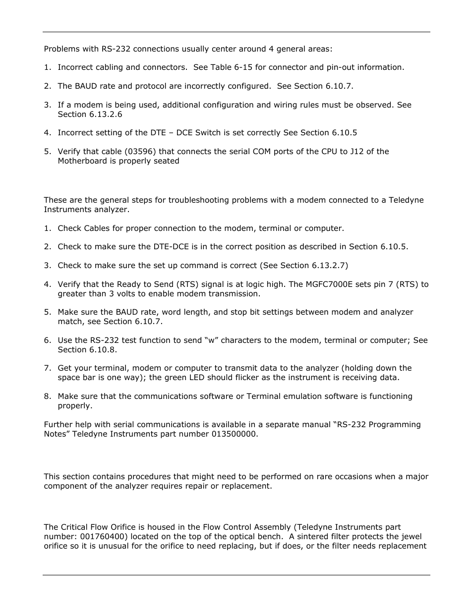 Repair procedures, Repairing sample flow control assembly | Teledyne GFC-7000E - Trace CO2 Analyzer User Manual | Page 218 / 265