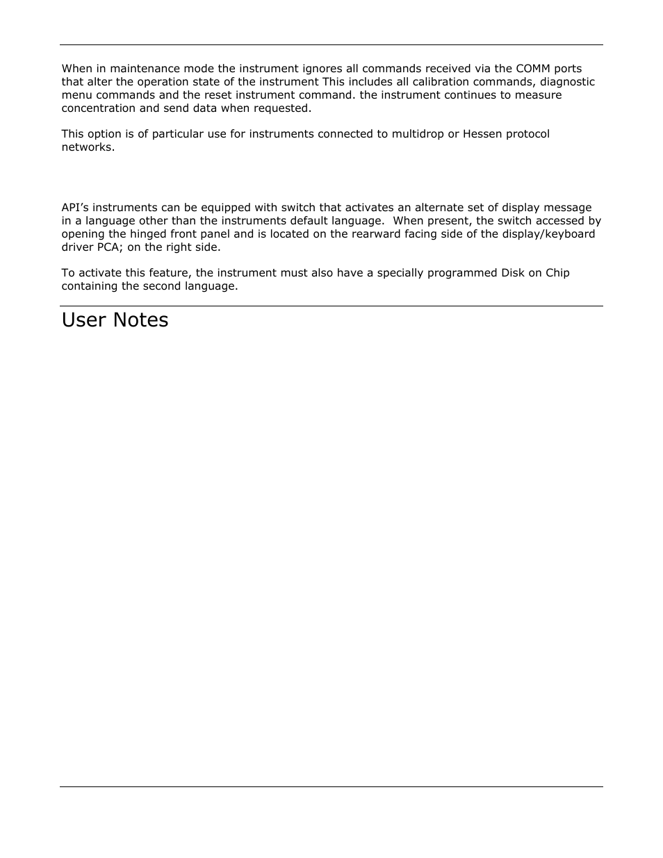 Second language switch | Teledyne GFC-7000E - Trace CO2 Analyzer User Manual | Page 55 / 265